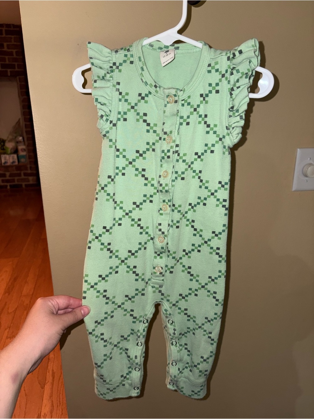 Kate Quinn Pixel Ruffle Romper Organic Cotton 12-18 mo